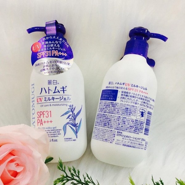 Lotion HATOMUGI chống nắng, dưỡng da body mềm mịn - Hatomugi Lotion SPF31 PA+++ -Skinfa.