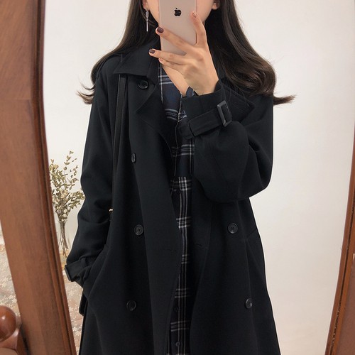 Xiaozhainv Đầm maxi dài tay họa tiết kẻ sọc ca rô phong cách Hàn Quốc xinh xắn thời trang cho nữ | BigBuy360 - bigbuy360.vn