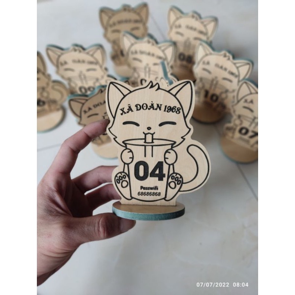 Thẻ Gỗ Số bàn, Số Bàn Cafe, Nhà Hàng Thiết Kế Theo Yêu Cầu