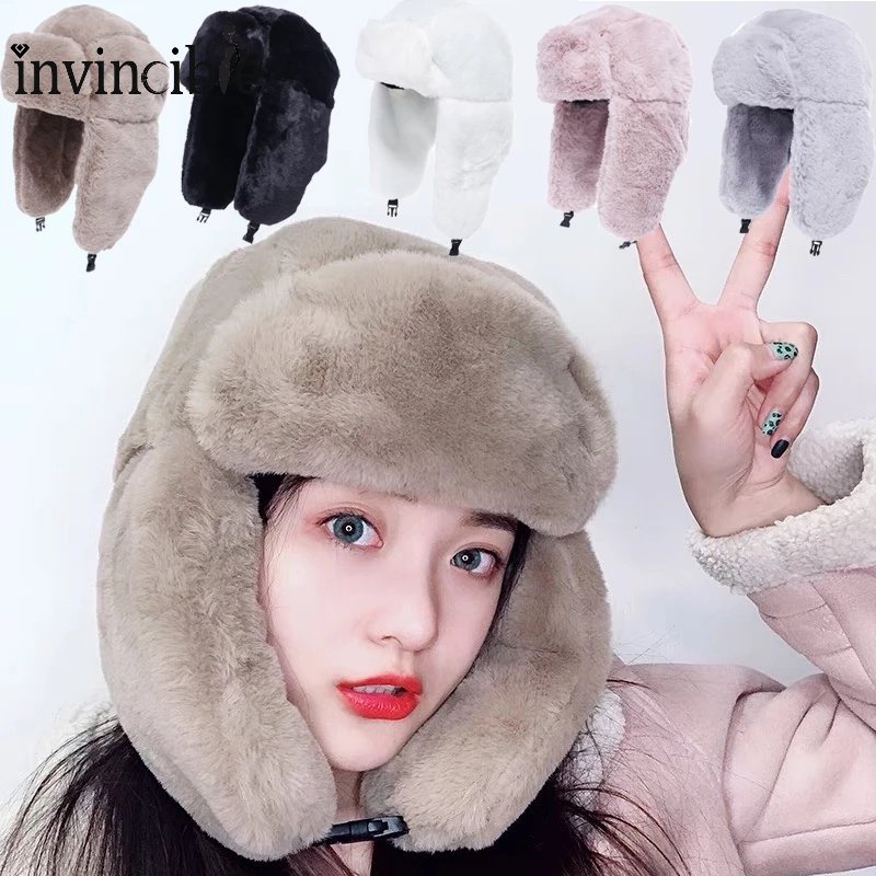 Mũ Bomber Nhung Giữ Ấm Tai Chống Lạnh Phong Cách Hàn Quốc