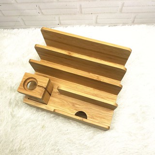  Giá đỡ điện thoại,đồng hồ bằng gỗ 4 ngăn B2 loại to -DC2982 
