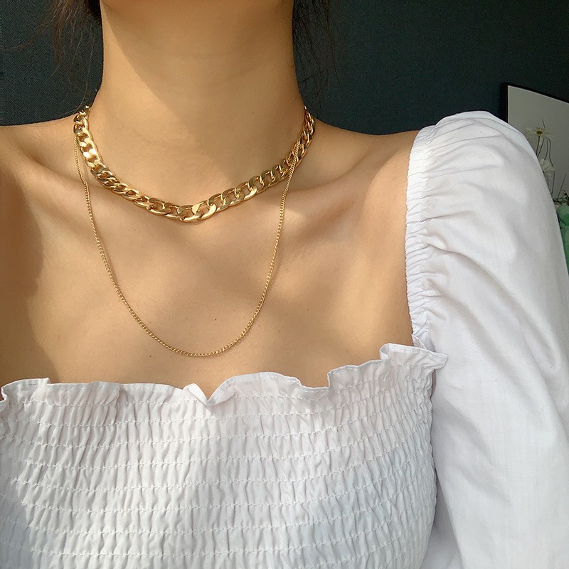 Choker Phối Xích Đôi 2 Vòng Bạc S925 Phong Cách Cá Tính - Vani Store