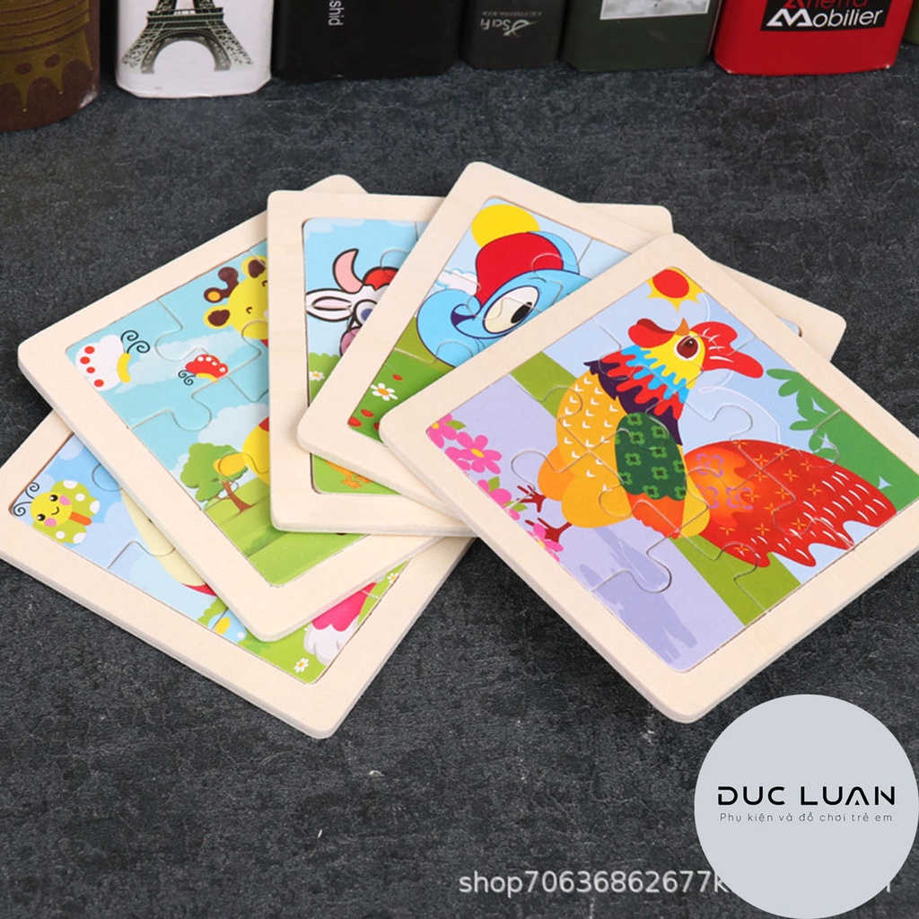 Đồ chơi gỗ xếp hình 10x10cm - đồ chơi thông mình cho bé 3 tuổi