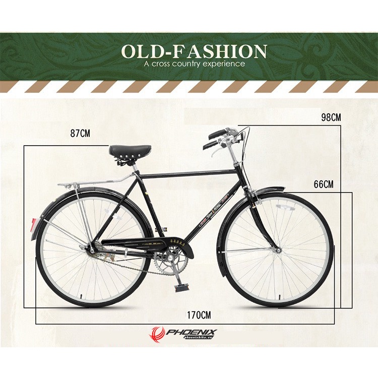 Xe đạp Phượng Hoàng Classic dáng Nam chính hãng