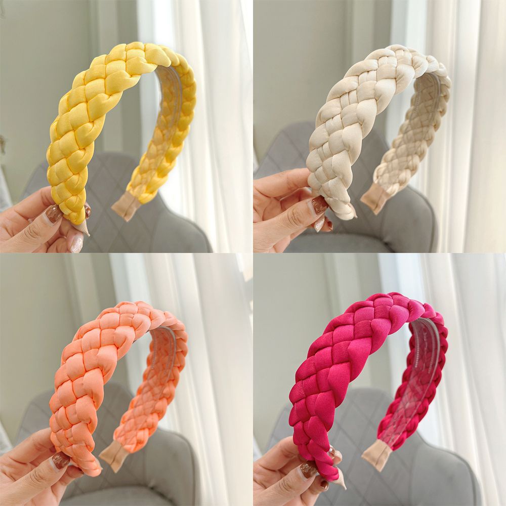 Bebetterm 1Pc Fashion Women Headband Braided Wide Side Vintage Beauty Hair Accessories Headdress For Women Girl