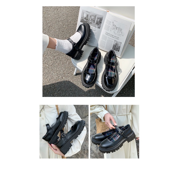 Chic Retro Style Mary Zhenshire Women's Spring 2021 New Versions Of The Japanese Thick Bottom Single Shoes Yinglan Wind