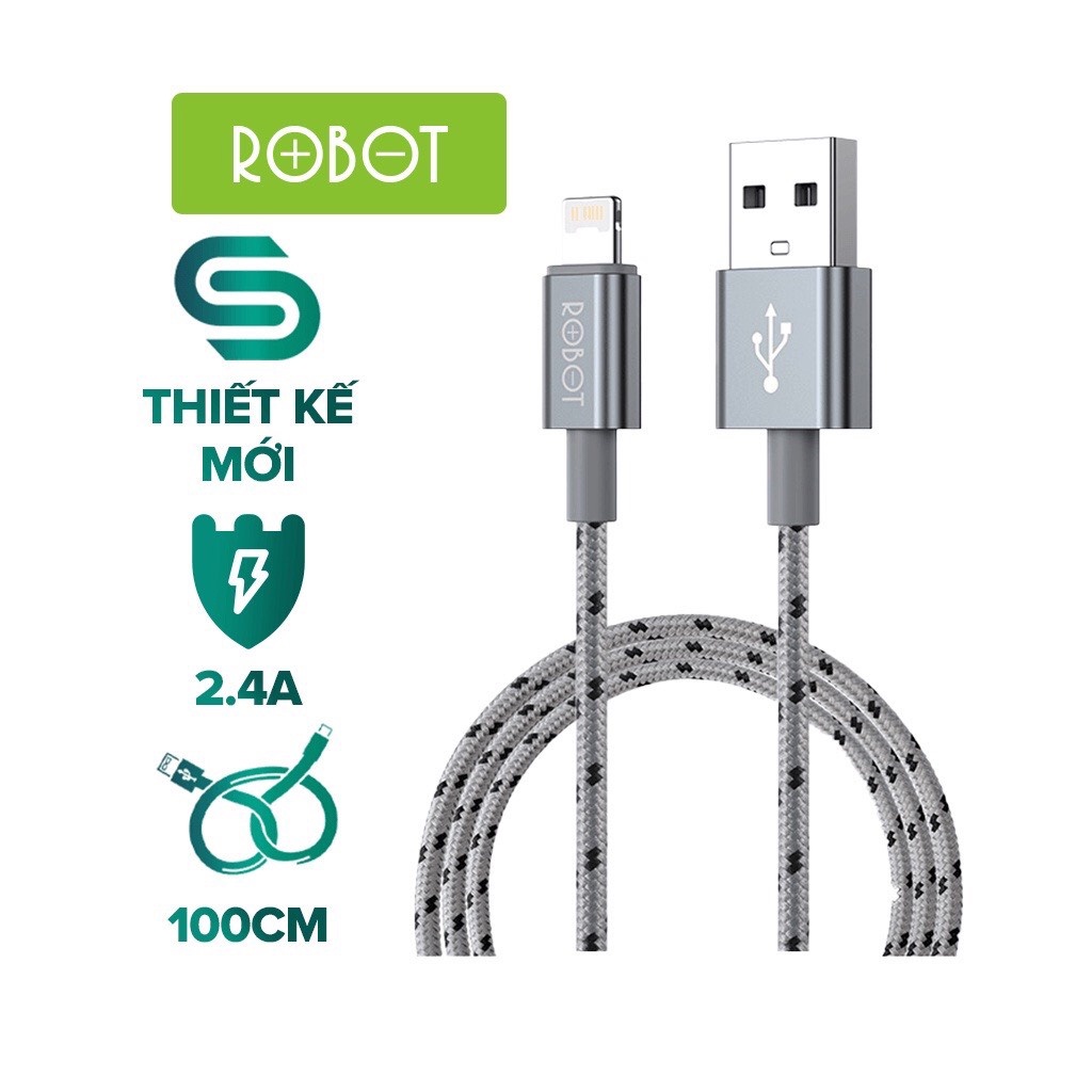 Cáp Sạc Nhanh ROBOT RCL100 Dây Dù Chiều Dài 1m