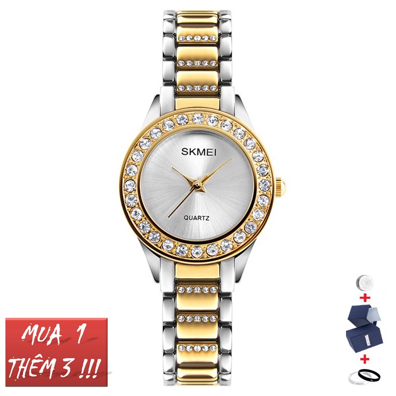 Đồng Hồ Nữ SKMEI 1262 Dây Thép Cao Cấp, Mặt Tròn Đính Đá Sang Trọng - HÀNG CHÍNH HÃNG(FULLBOX) - [CÓ VIDEO - ẢNH THẬT] | BigBuy360 - bigbuy360.vn