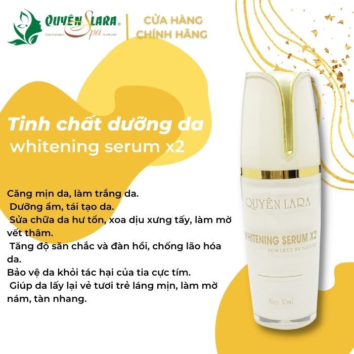 serum dưỡng da mặt căng bóng săn chắc Whitening Serum X2 Q'lara (30ml)