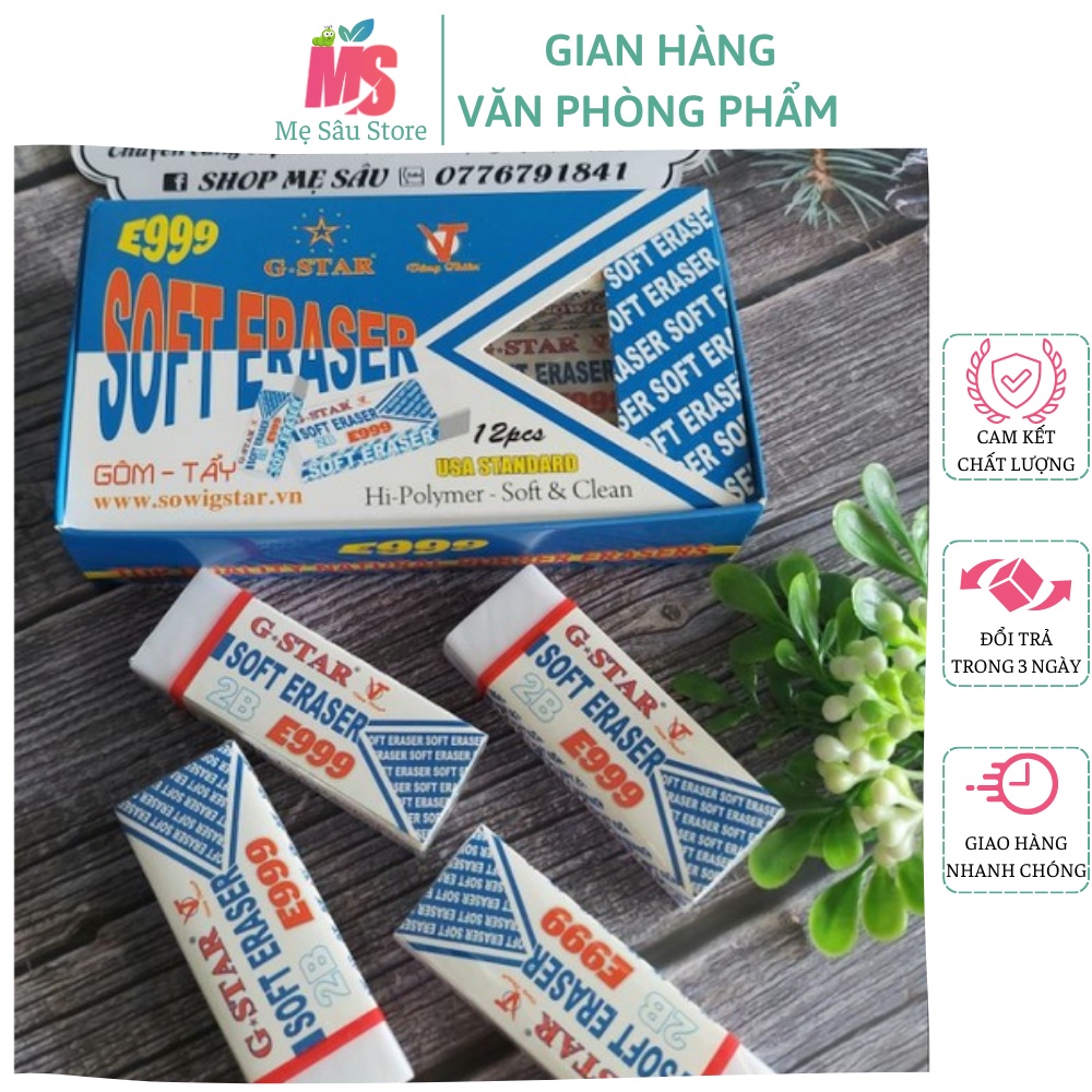 5 Gôm bút chì E999 GSTAR ⚡ SALE SẬP SÀN ⚡ Tẩy bút chì thiết kế đẹp mắt, nhỏ gọn, dẻo dai, an toàn