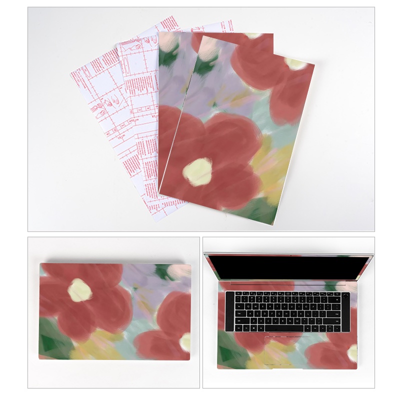 DIY Same Pattern Mouse Pad Laptop Sticker Laptop Skin Flower Cover Art Decal 12/13/14/15/17-inch for MacBook/HP/Acer/Dell/ASUS/Lenovo Laptop Decoration