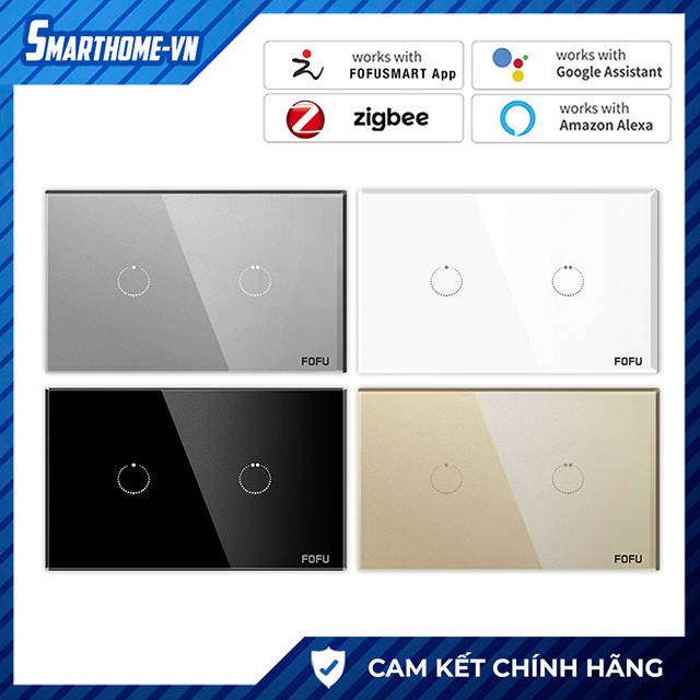 Công tắc thông minh âm tường FOFU 2 nút, kết nối qua APP, hỗ trợ IOS và Android, bảo hành 12 tháng