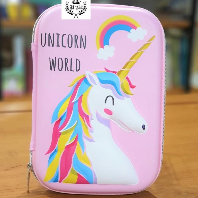 Smiggle Túi Đựng Bút Eva Cứng Chống Nước In Hình Kỳ Lân 3d Màu Xanh Lá Nhạt