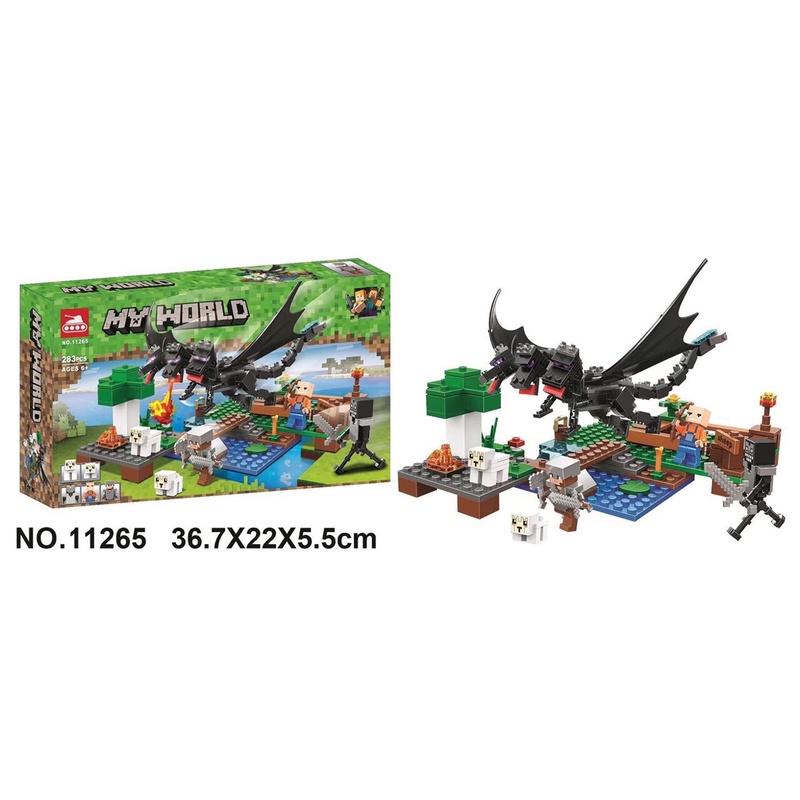 Xếp hình lego minecraft my world rồng đen và nông trại