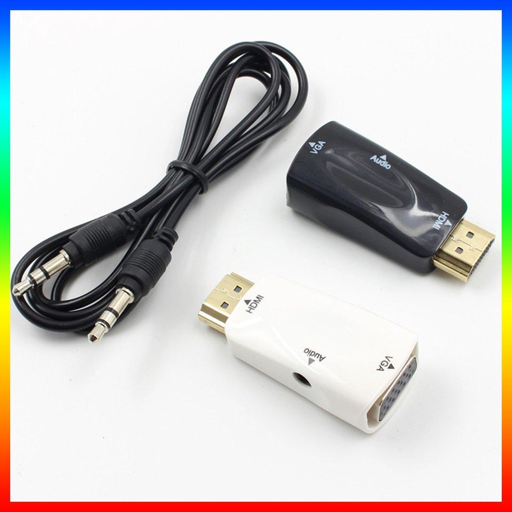 1 Đầu Chuyển Đổi HDMI Sang VGA Kèm Dây Âm Thanh Cho PC laptop HDTV DVD Good Performance
