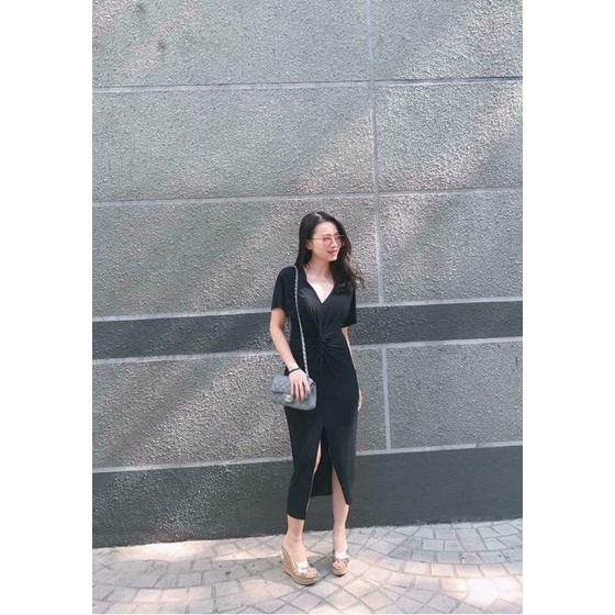 Đầm Xoắn eo Thun Thái
