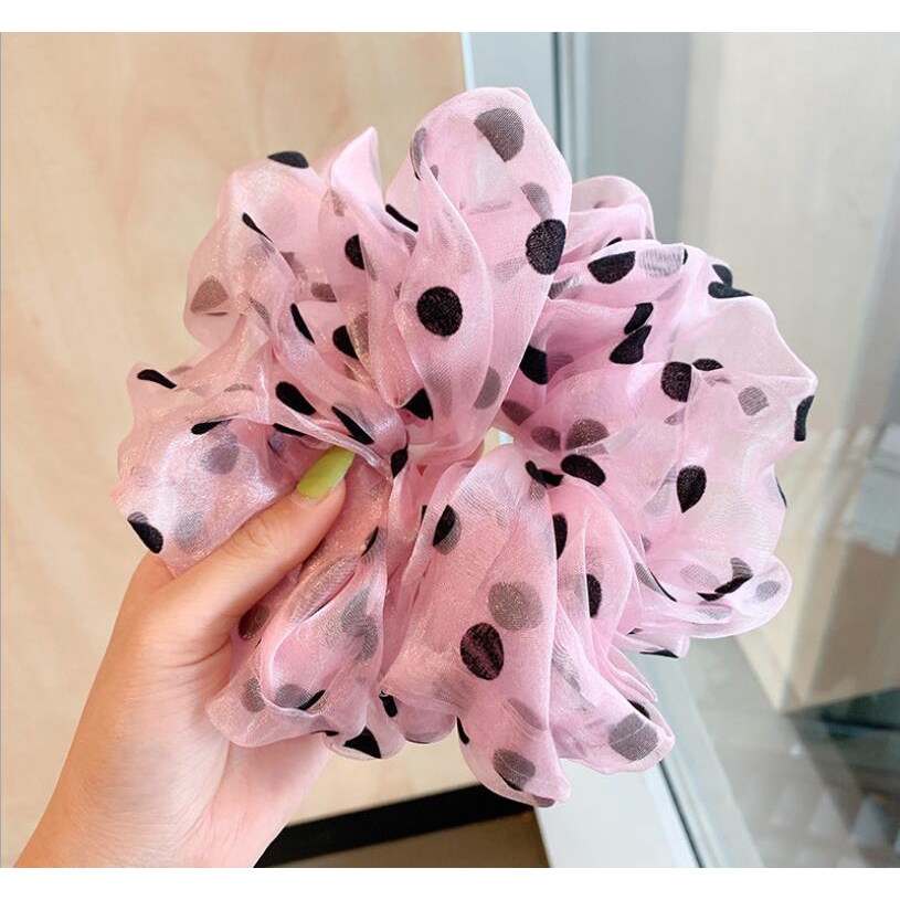 Dây buộc tóc ren màu trơn dễ thương cho nữ