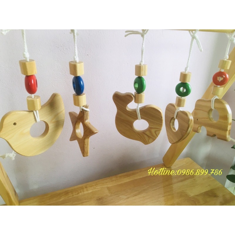 Đồ chơi treo kệ chữ A, đồ chơi treo nôi chi tiết gỗ thân thiện, đồ chơi an toàn đáng yêu cho Bé