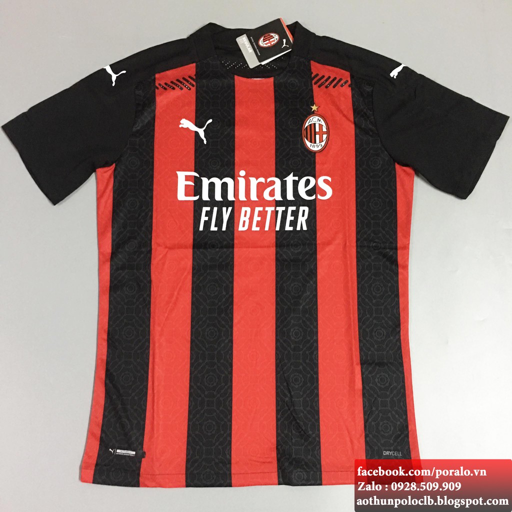 BỘ ÁO ĐẤU CLB AC MILAN SÂN NHÀ 2020/21 BẢN PLAYER CAO CẤP