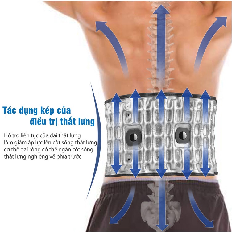 Đai Lưng Cột Sống Nóng, Đai Hơi Massage Lưng Thoát Vị Đĩa Đệm Hailicare HL74.