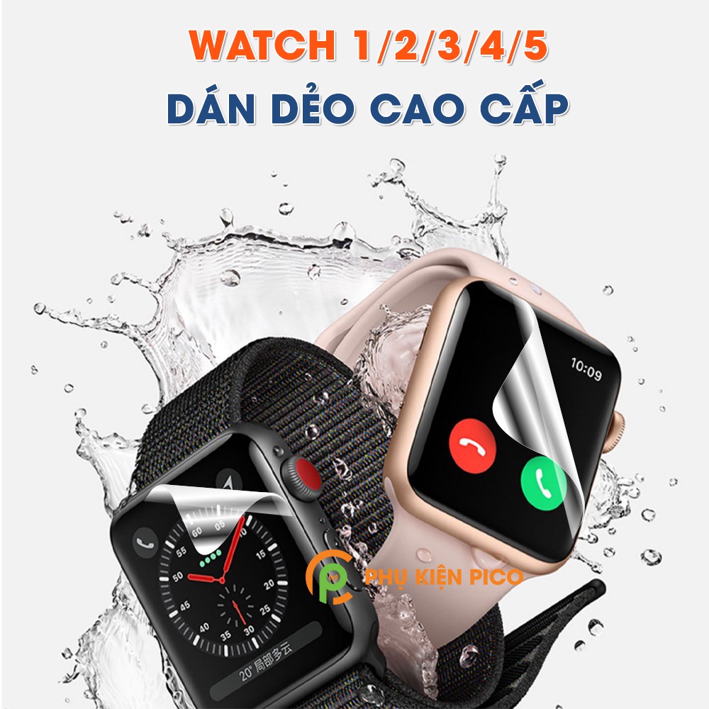 Dán màn hình Apple Watch Series 1/2/3/4/5 38mm 42mm 40mm 44mm full màn hình PPF dẻo trong suốt - bộ 3 miếng
