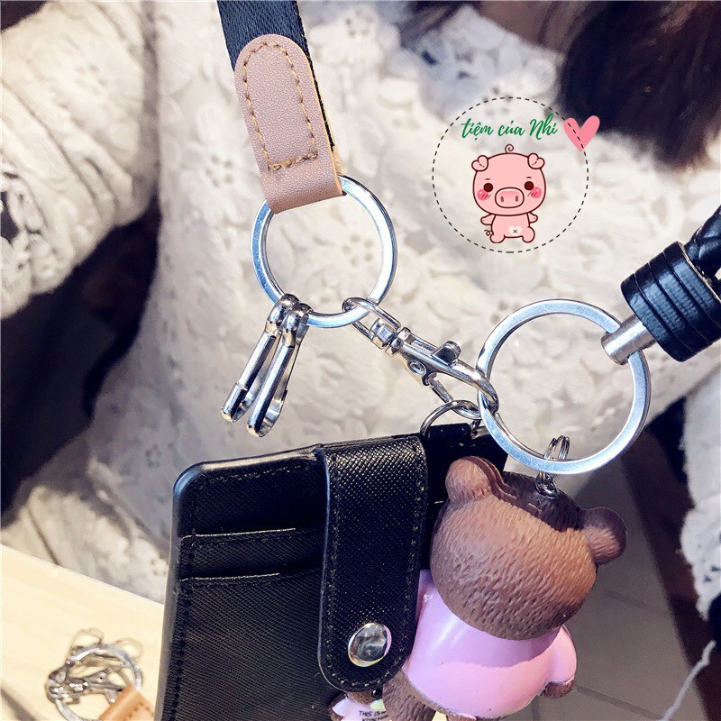 Thẻ đeo bảng tên sinh viên nhân viên bằng da PU cao cấp unicorn, gấu pooh, stitch, snoopy, bunny,totoro Tiệm Của Nhi TĐD