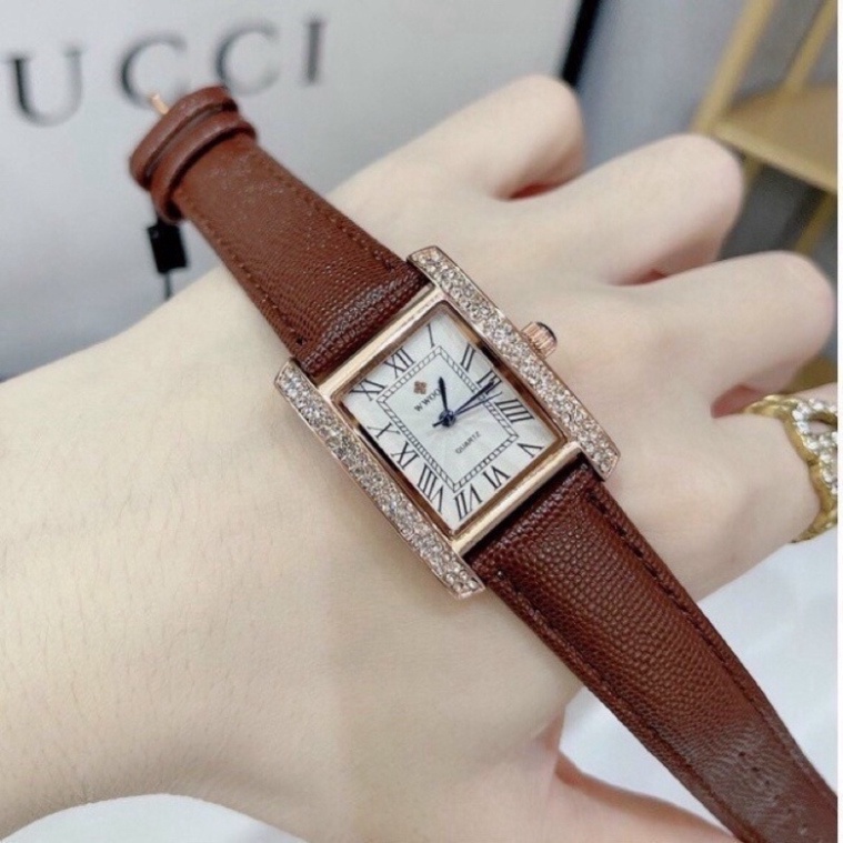 Đồng Hồ Nữ WWOOR 8806 Mặt Vuông Dây Da Thời Trang Đẹp