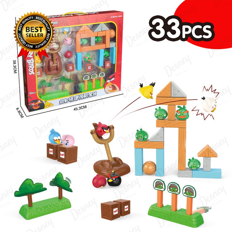 Bộ đồ chơi khối lắp ráp 33 mảnh hình Angry Birds dành cho bé