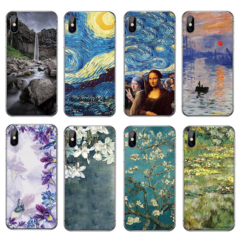 Ốp lưng TPU in hình tranh Van Gogh cho iPhone X 8 7 6 6S Plus 5 5S SE