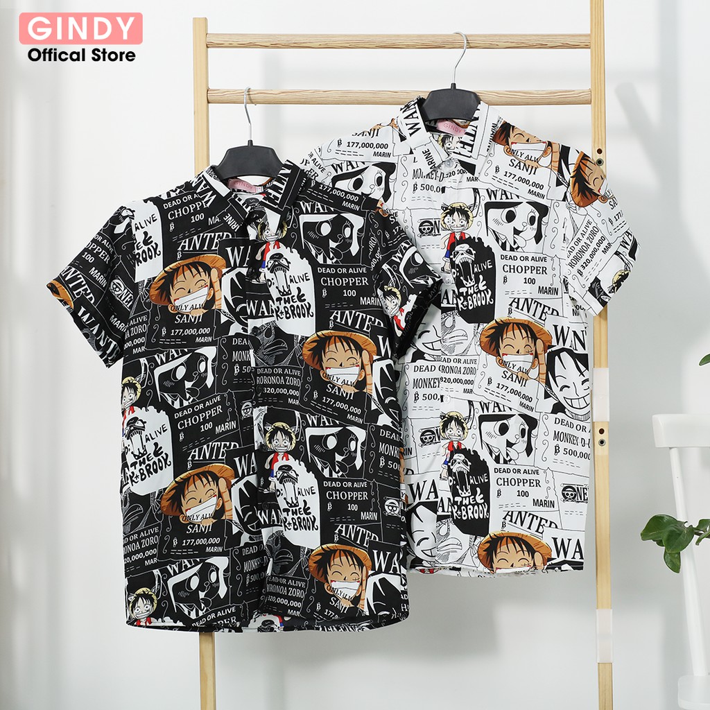 [HÀNG VIỆT NAM] Áo sơ mi nữ GINDY họa tiết Onepiece tay ngắn siêu hot mùa hè 2021 A10090