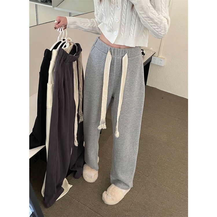 Quần ống rộng Phối Dây Rút Thời Trang Cá Tính Trẻ Trung