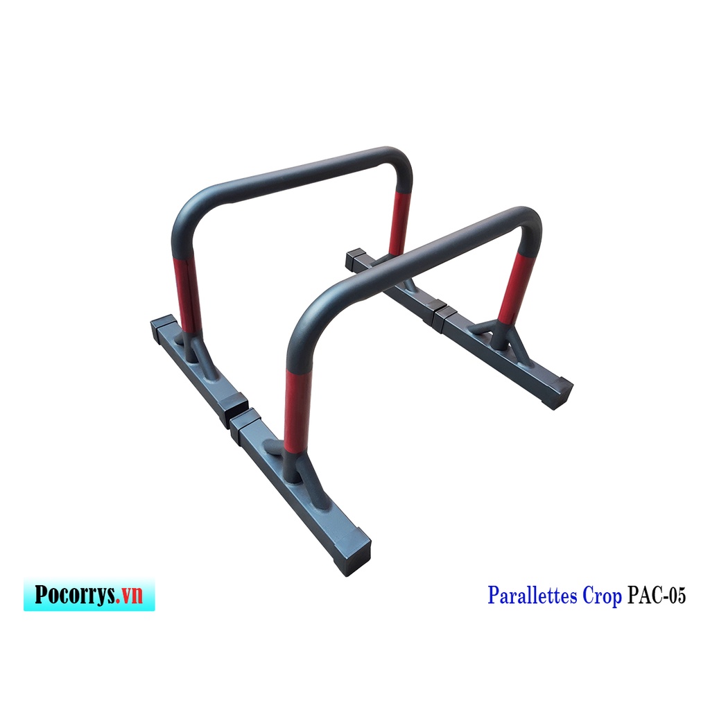 Combo 3 bộ Xà kép Parallettes, Dụng cụ chống đẩy Pocorrys 05, Màu đen đỏ