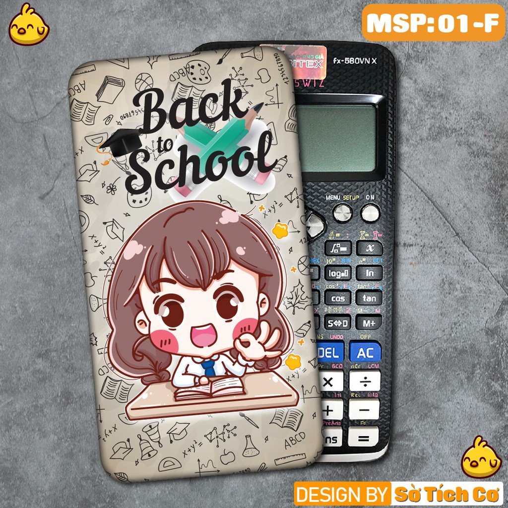 Miếng dán máy tính cầm tay fx-570, fx-580, fx880, Casio, Vinacal,... chủ đề Back to school MSP: 01