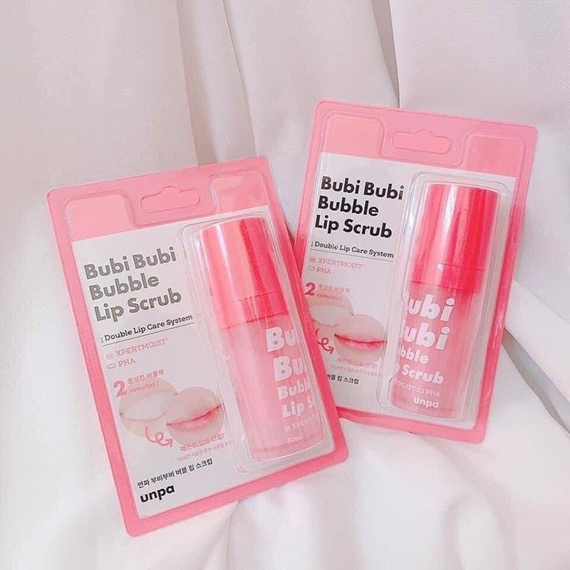 Tẩy Tế Bào Chết Sủi Bọt Cho Môi, Lành Tính, Siêu Mềm Môi Unpa Bubi Bubi Bubble Lip Scrub 10ml