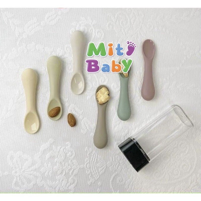 Muỗng ăn dặm -thìa silicone Bluemama Hàn quốc cho bé