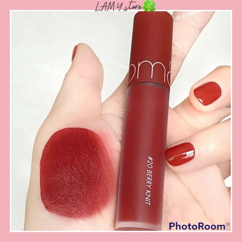 Son Romand Zero 20 màu đỏ berry trầm (son kem lì Romand Zero Velvet Tint)