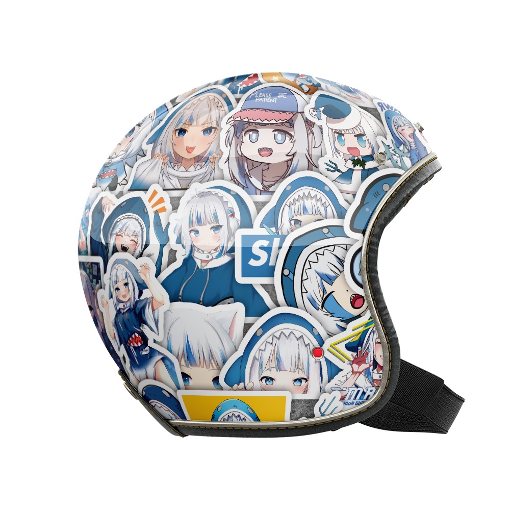 Set 50 cái Sticker Gawr Gura chống nước, Hình Dán Gawr Gura Chibi, Decal Gawr Gura Nendoroid cute dán vali, laptop