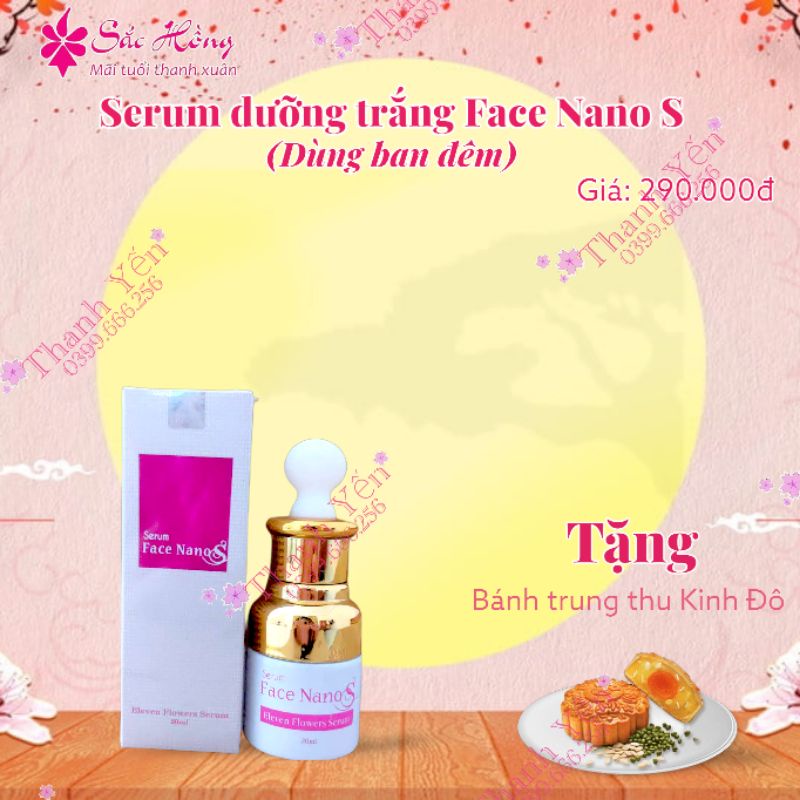 Serum Face Nano S - Sắc Hồng dưỡng trắng da ban đêm 20ml