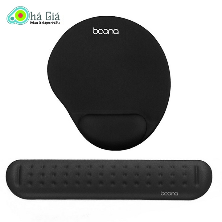 Combo Bộ Lót Chuột Silicon + Đệm Kê Bàn Phím Chống Mỏi Cổ Tay Boona 3D Mouse Pad
