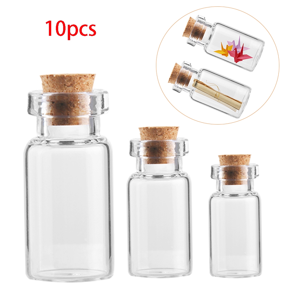 Set 10 Lọ Thủy Tinh Rỗng Mini Dùng Làm Đồ Thủ Công