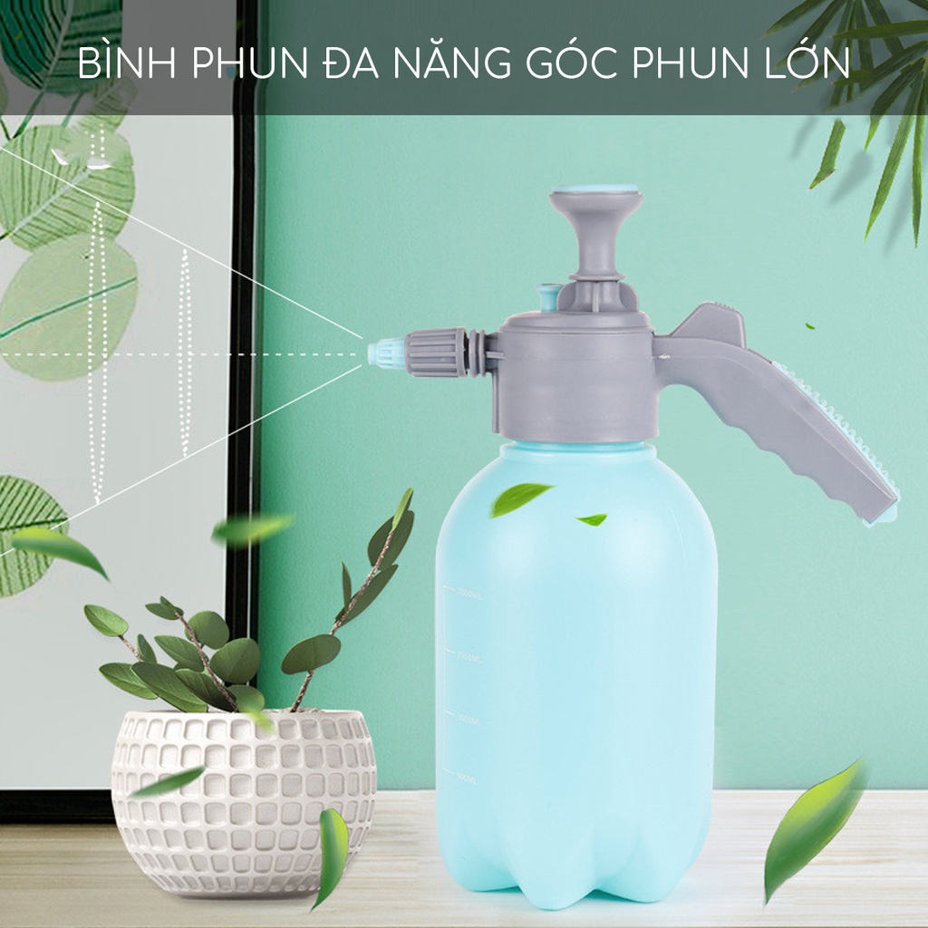 Bình xịt tưới cây MONROVIA 2 lít, phun sương tưới cây cảnh, vòi dài, tặng vòi ngắn, màu xanh, tiêu chuẩn Châu Âu