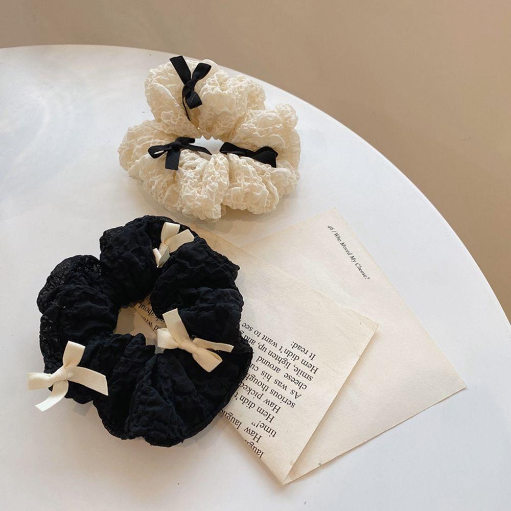 Dây Cột Tóc Đuôi Ngựa Màu Trắng Đen Kiểu Dáng Đơn Giản VANES1 Dành Cho Nữ