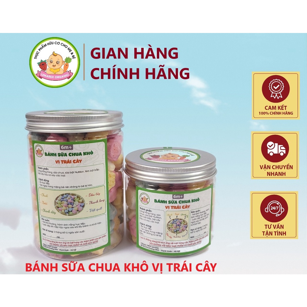 Bánh Ăn Dặm - Bánh Sữa Chua Khô Vị Trái Cây Cho Bé Từ 6 Tháng