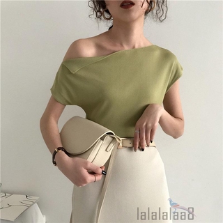 Áo Thun Nữ Lệch Vai Tay Ngắn Màu Trơn Laa8