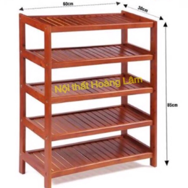 [Mã LIFEBKA5 giảm 10% tối đa 1 Triệu đơn 500k] Kệ giầy dép 63cm, 5 tầng gỗ cao su ( HOẢ TỐC 1 GIỜ)