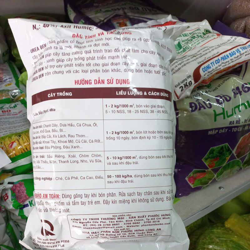 Phân đạm sinh học Đầu Bò  Urea đen Humic 1kg