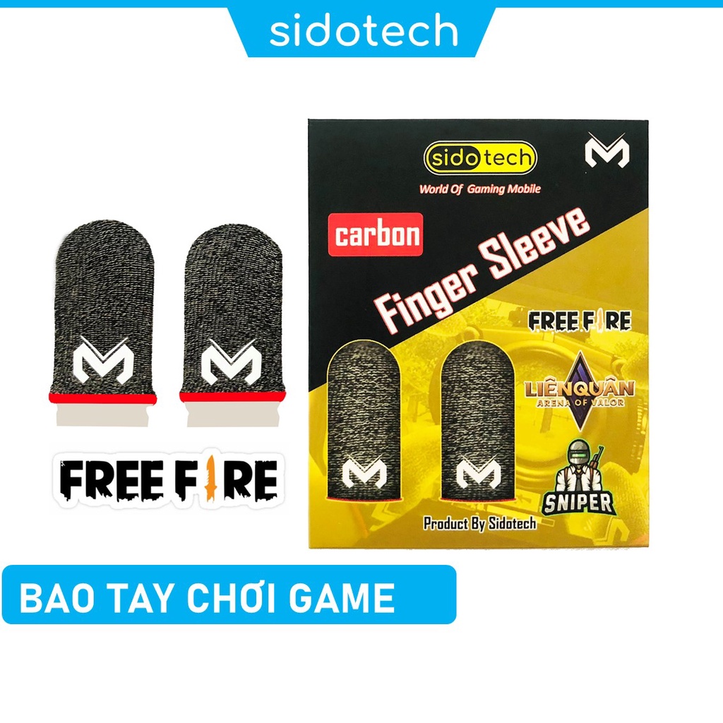 Bao tay chơi game cảm ứng điện thoại SIDOTECH Memo dòng găng tay sợi carbon chống mồ hôi cảm ứng nhạy cho game PUBG FF