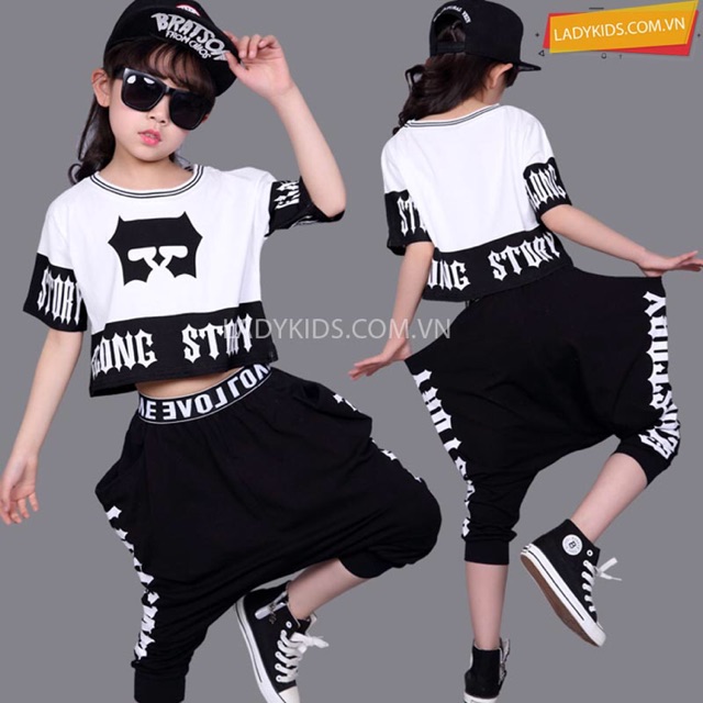 Bộ hiphop bé gái hè, bộ hiphop biểu diễn, bộ hiphop học nhảy, hiphop biểu diễn đường phố