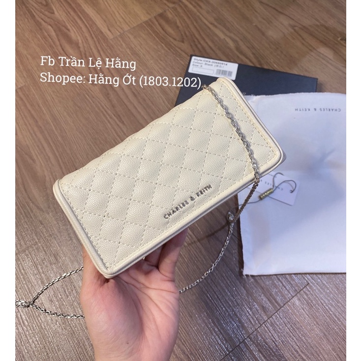 [ KÈM HỘP] Túi chữ N da hạt size mini 16cm