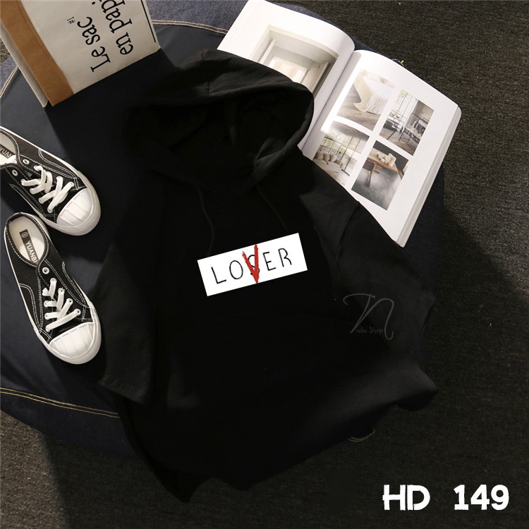 Áo Hoodie tay lỡ 💖𝑭𝑹𝑬𝑬𝑺𝑯𝑰𝑷 💖 Áo in hình chữ Love HD 149